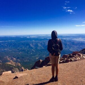 Mario Thinking and Enjoying View